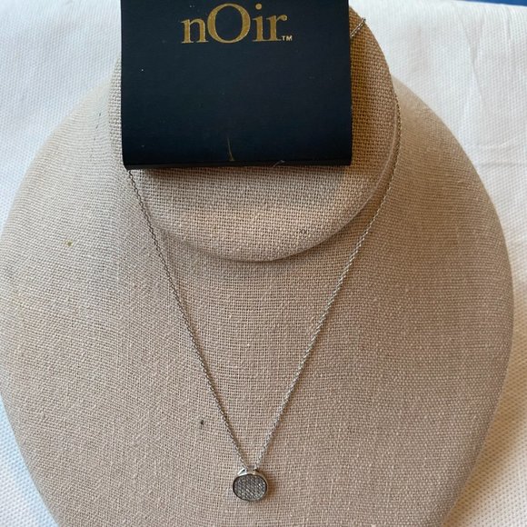 nOir Silver Necklace with Pave Charm - Picture 4 of 8